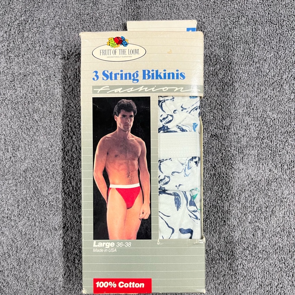 Rare vintage Fruit of the Loom men’s string bikinis
